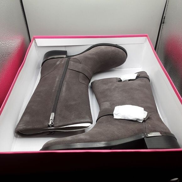 Vince Camuto Wadelyn Boots Women's 7.5M Grey Dark Slate Mid Calf Suede - Picture 7 of 8